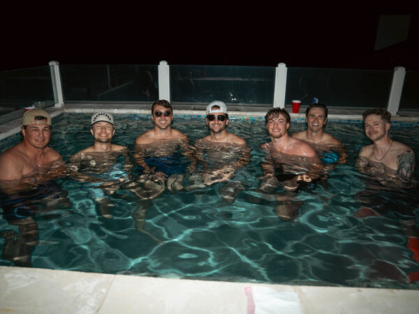 Top Sales Beach Trip 2026 – 05 Transcend team in the pool at night