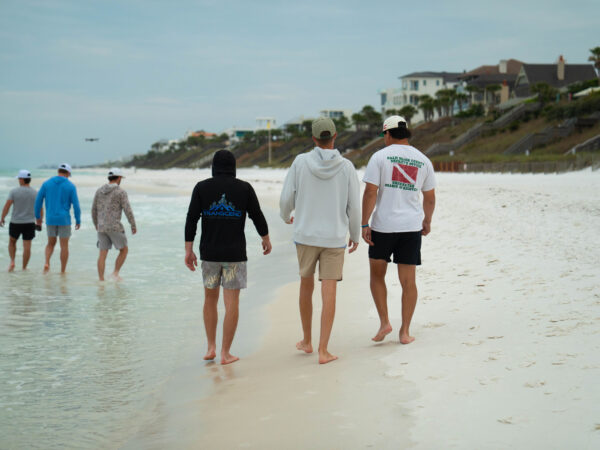 Top Sales Beach Trip 2026 – 12 Transcend team walking along the shoreline