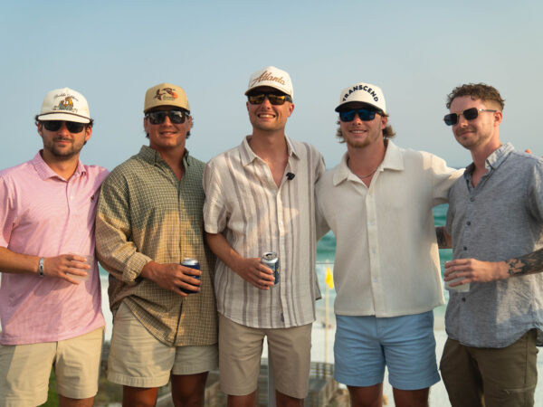Top Sales Beach Trip 2026 – 18 Transcend team members on the deck