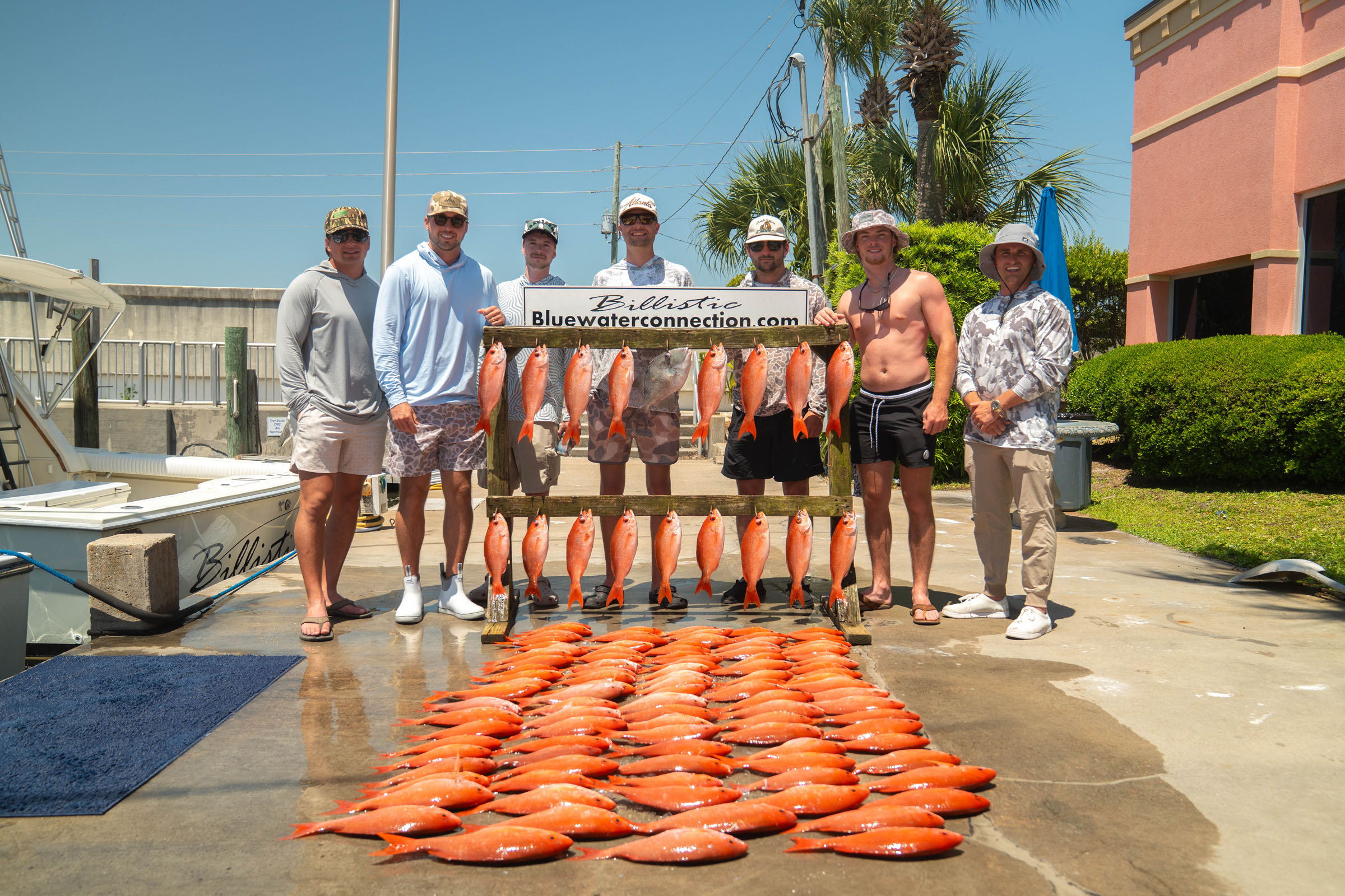 Top Sales Beach Trip 2026 – 24 Transcend team with the day's red snapper catch